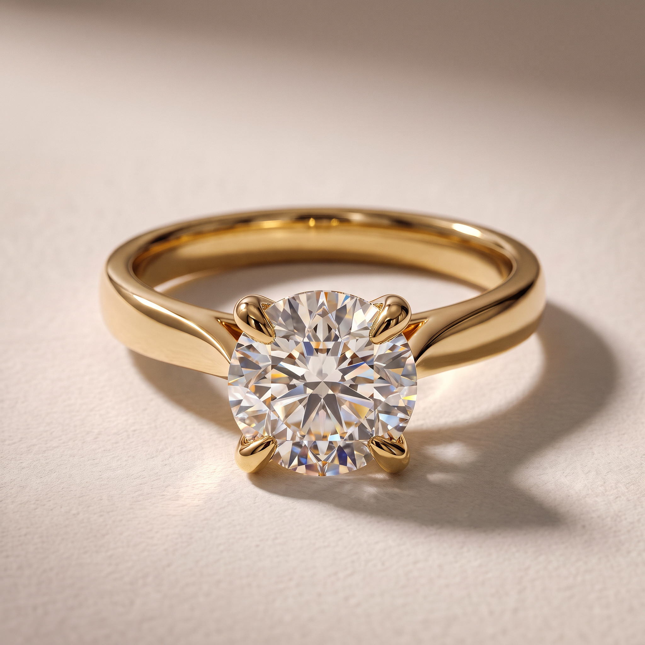 Gold solitaire diamond ring